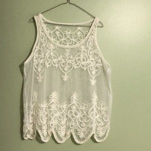 Sheer Lace Layering Top